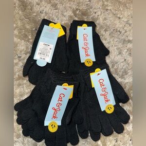 4 sets Cat & Jack Black Knit Gloves pack of 3